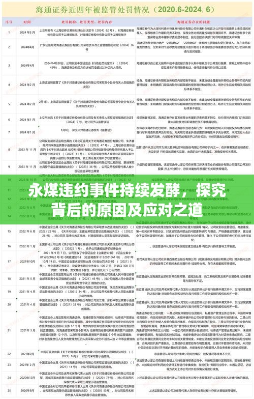 永煤违约事件持续发酵,探究背后的原因及应对之道