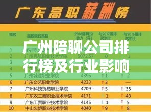 广州陪聊公司排行榜及行业影响力深度解析