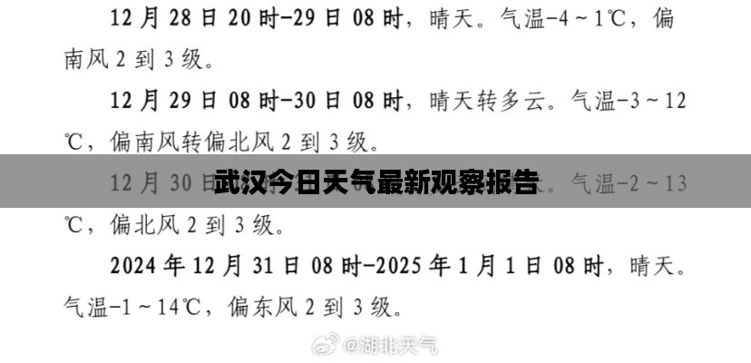 武汉今日天气最新观察报告
