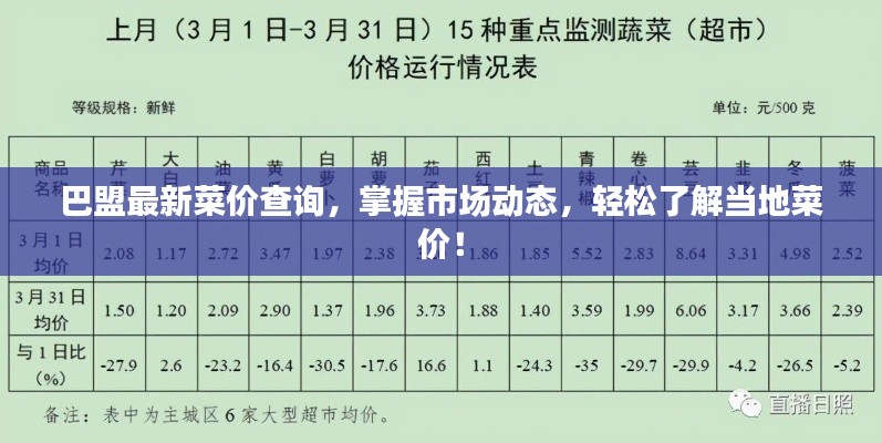巴盟最新菜价查询,掌握市场动态,轻松了解当地菜价!
