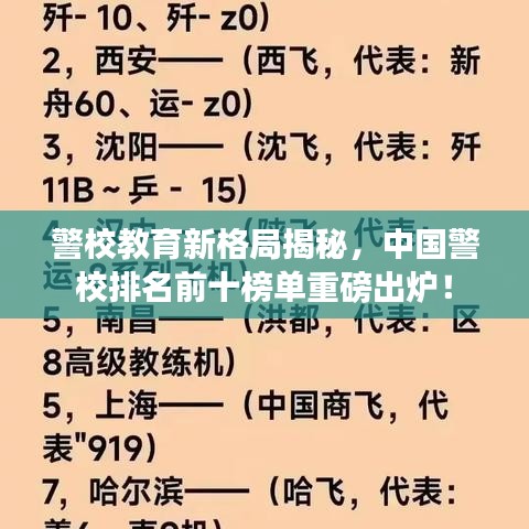 警校教育新格局揭秘,中国警校排名前十榜单重磅出炉!