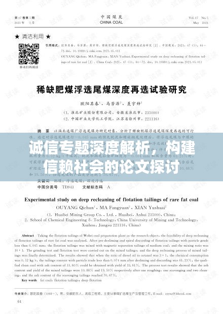 诚信专题深度解析,构建信赖社会的论文探讨