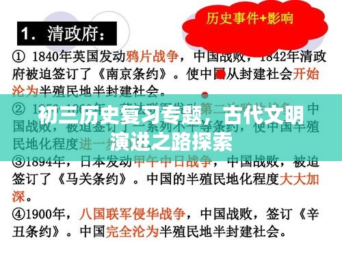 初三历史复习专题,古代文明演进之路探索