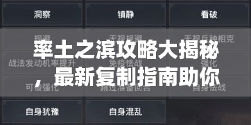 率土之滨攻略大揭秘,最新复制指南助你轻松玩转游戏!
