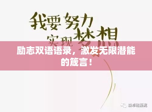 励志双语语录,激发无限潜能的箴言!