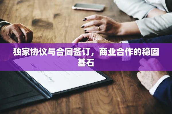独家协议与合同签订,商业合作的稳固基石