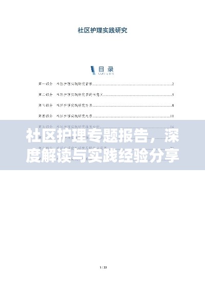 社区护理专题报告,深度解读与实践经验分享