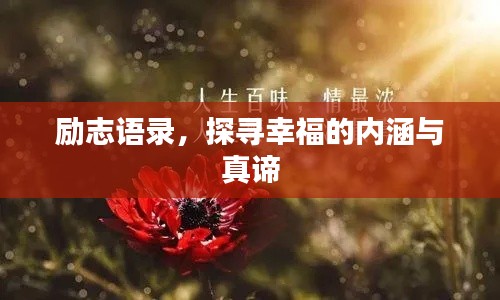 励志语录,探寻幸福的内涵与真谛