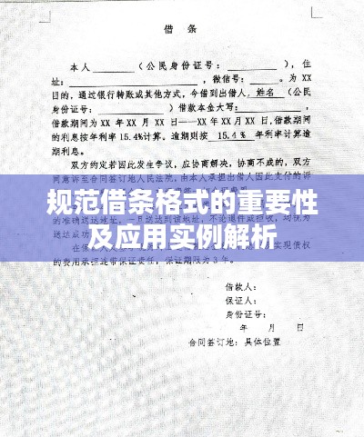 规范借条格式的重要性及应用实例解析