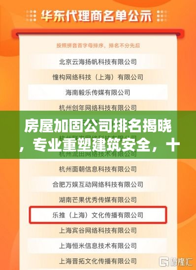 房屋加固公司排名揭晓,专业重塑建筑安全,十强榜单出炉!