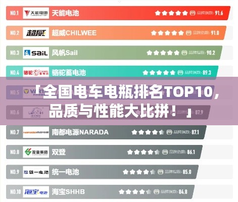 「全国电车电瓶排名TOP10,品质与性能大比拼!」