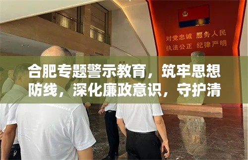 合肥专题警示教育,筑牢思想防线,深化廉政意识,守护清廉合肥