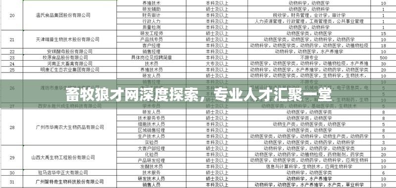 畜牧狼才网深度探索,专业人才汇聚一堂