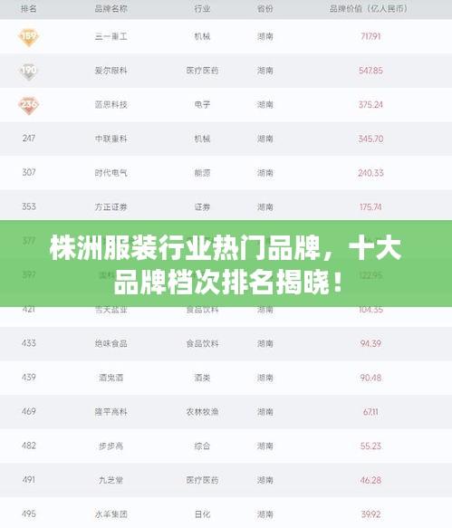 株洲服装行业热门品牌,十大品牌档次排名揭晓!