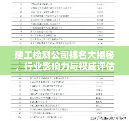 建工检测公司排名大揭秘,行业影响力与权威评估