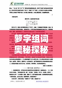 箩字组词奥秘探秘,汉字的魅力与神奇组合