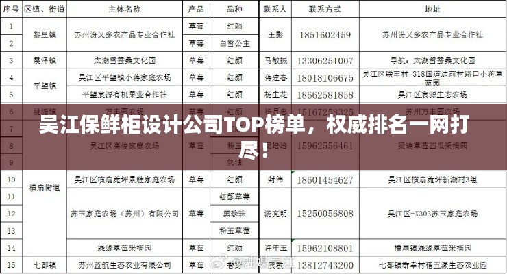 吴江保鲜柜设计公司TOP榜单,权威排名一网打尽!