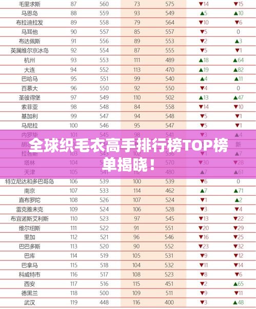 全球织毛衣高手排行榜TOP榜单揭晓!