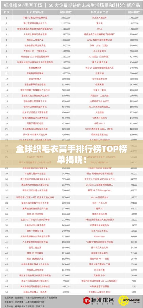 全球织毛衣高手排行榜TOP榜单揭晓!