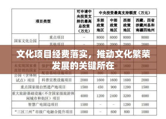 文化项目经费落实,推动文化繁荣发展的关键所在