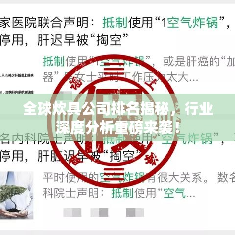 全球炊具公司排名揭秘,行业深度分析重磅来袭!