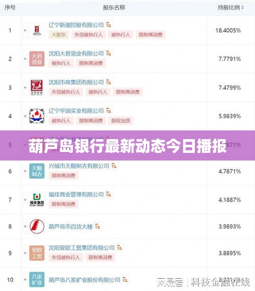 葫芦岛银行最新动态今日播报