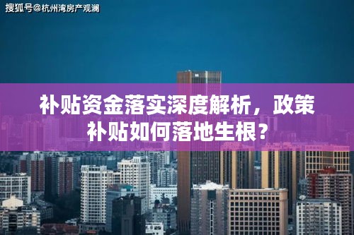 补贴资金落实深度解析,政策补贴如何落地生根?