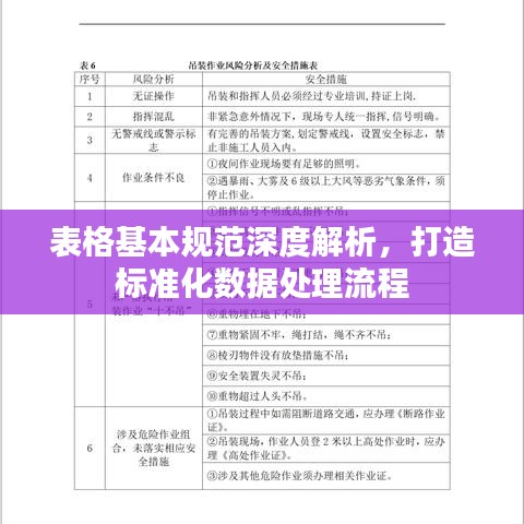 表格基本规范深度解析,打造标准化数据处理流程