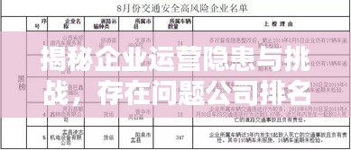 揭秘企业运营隐患与挑战,存在问题公司排名表大曝光