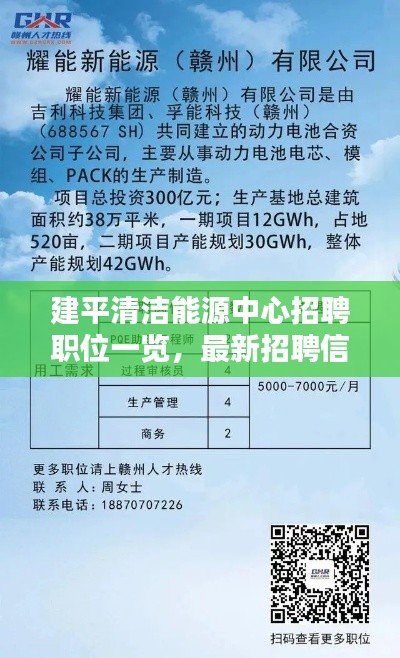 建平清洁能源中心招聘职位一览,最新招聘信息不容错过