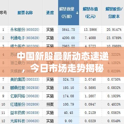 中国新股最新动态速递,今日市场走势揭秘
