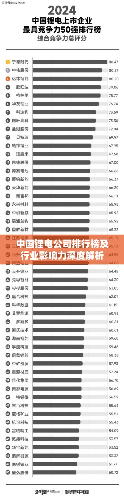 中国锂电公司排行榜及行业影响力深度解析