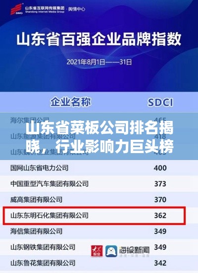 山东省菜板公司排名揭晓,行业影响力巨头榜单!