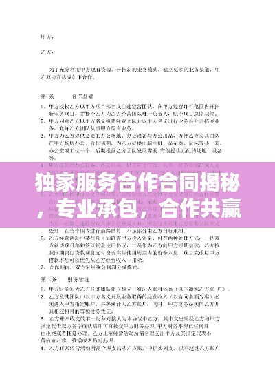 独家服务合作合同揭秘,专业承包,合作共赢!