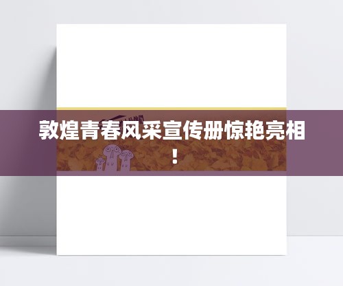 敦煌青春风采宣传册惊艳亮相!