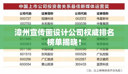 漳州宣传画设计公司权威排名榜单揭晓!