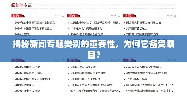 揭秘新闻专题类别的重要性,为何它备受瞩目?