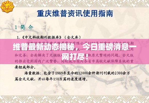 维普最新动态揭秘,今日重磅消息一网打尽!