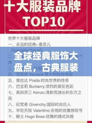 全球经典服饰大盘点,古典服装排名TOP榜